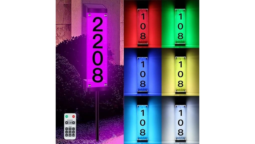 color changing waterproof house numbers