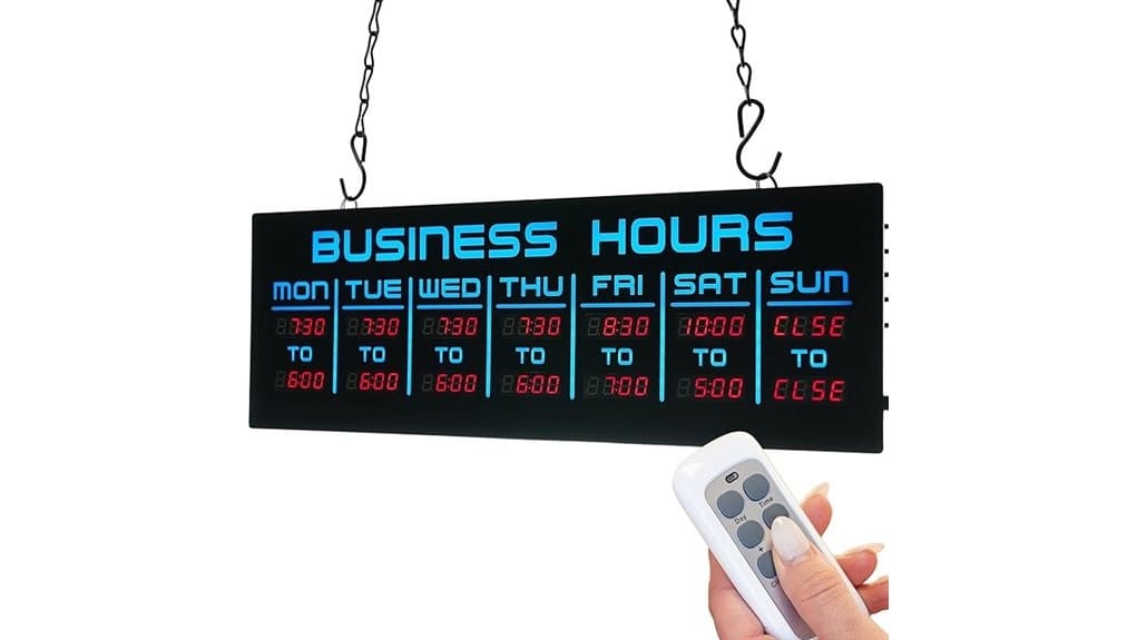 digital business hours sign