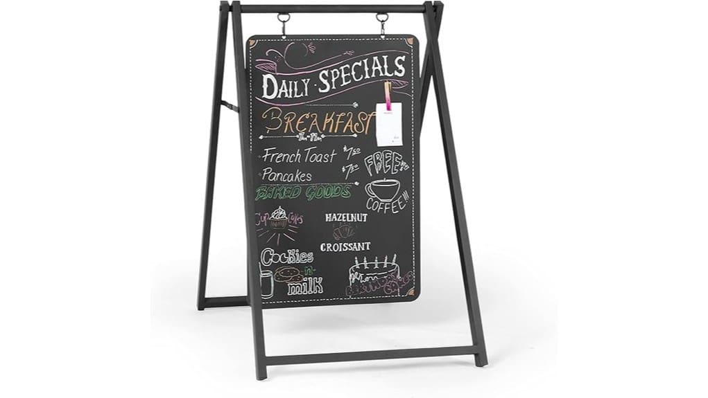 double sided metal swinging chalkboard