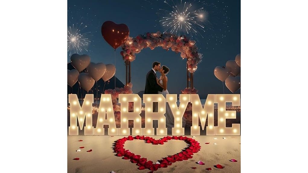 illuminated marriage proposal sign