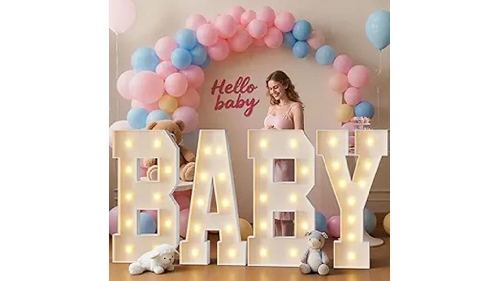 large illuminated baby letters