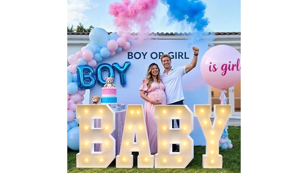 large illuminated baby marquee