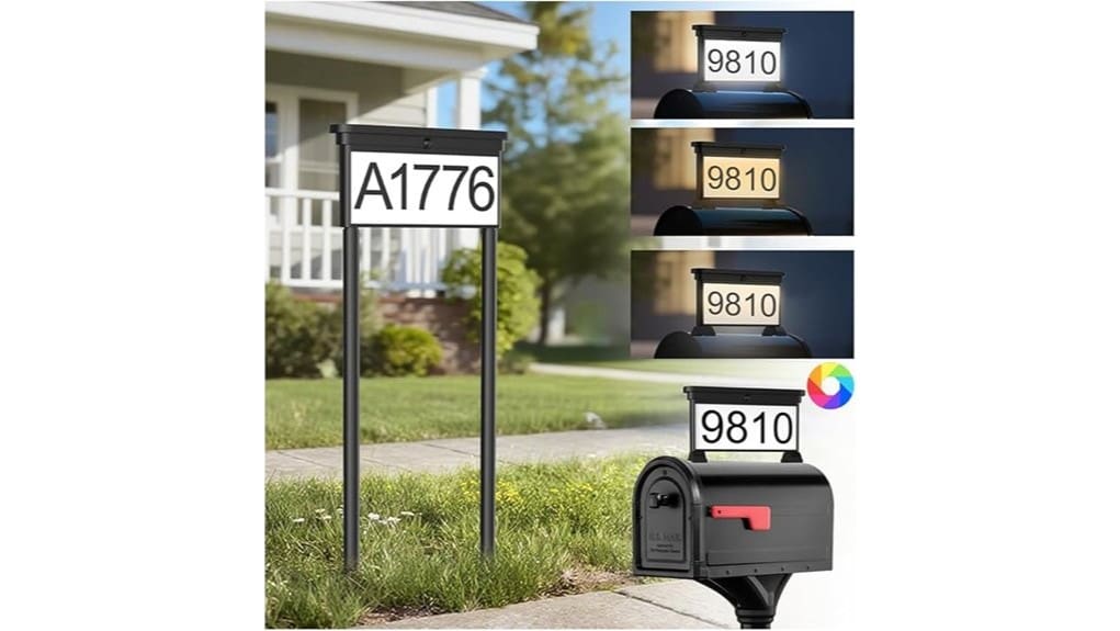 solar powered illuminated address sign