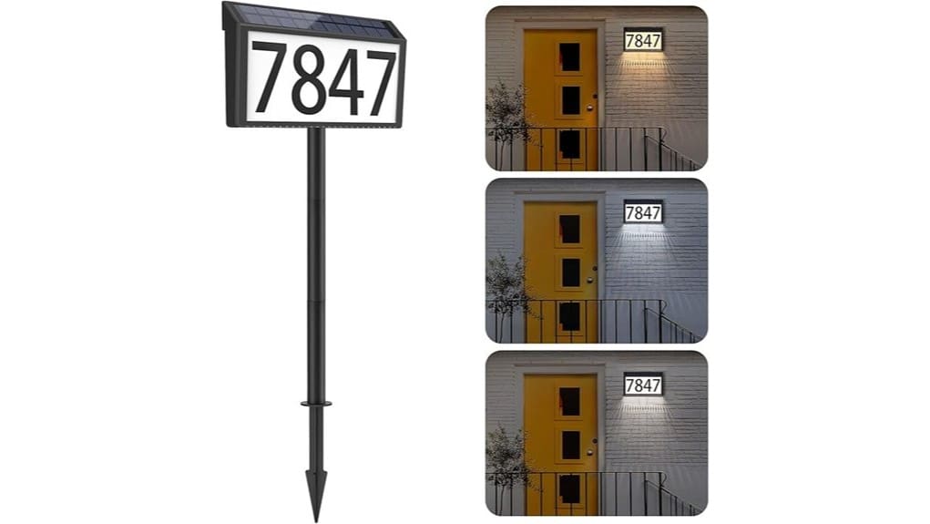 solar powered illuminated address sign