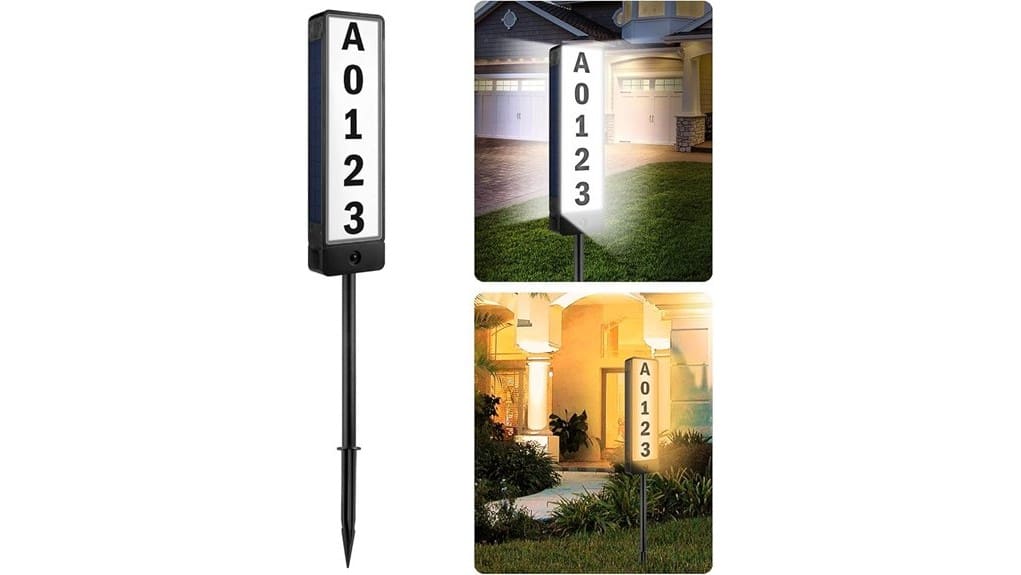 solar powered yard address signs