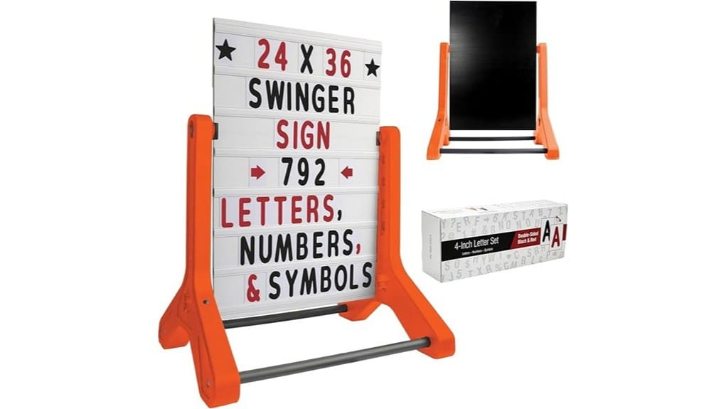 swinging changeable message sidewalk sign