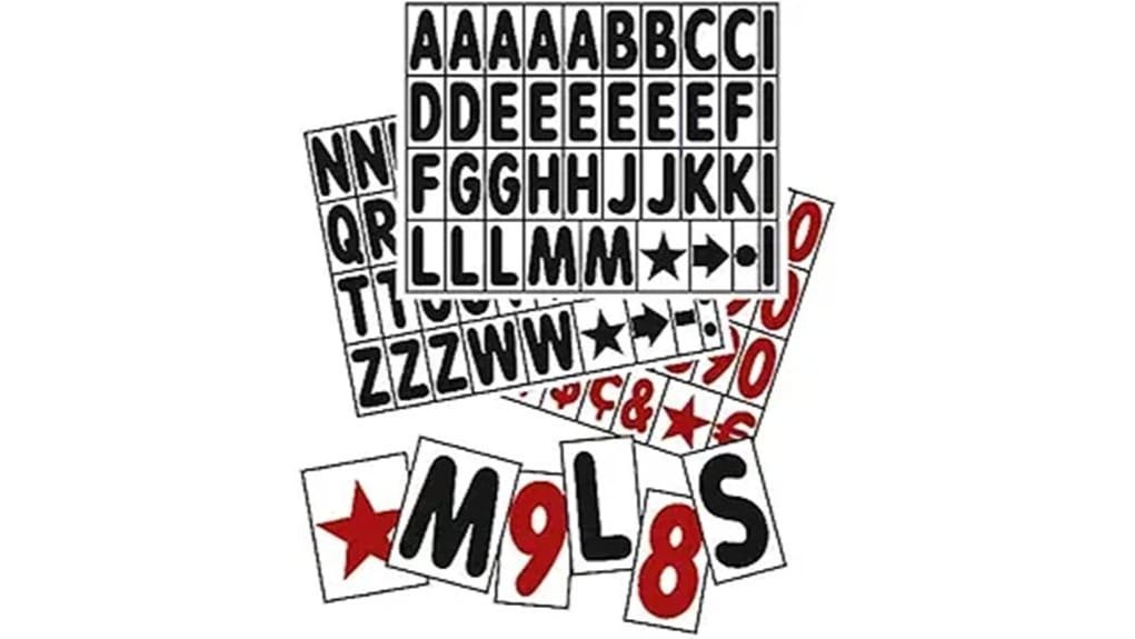 tall letters numbers symbols