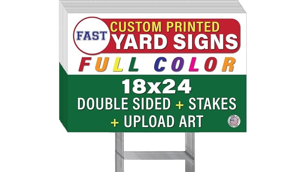 twenty five personalized yard signs